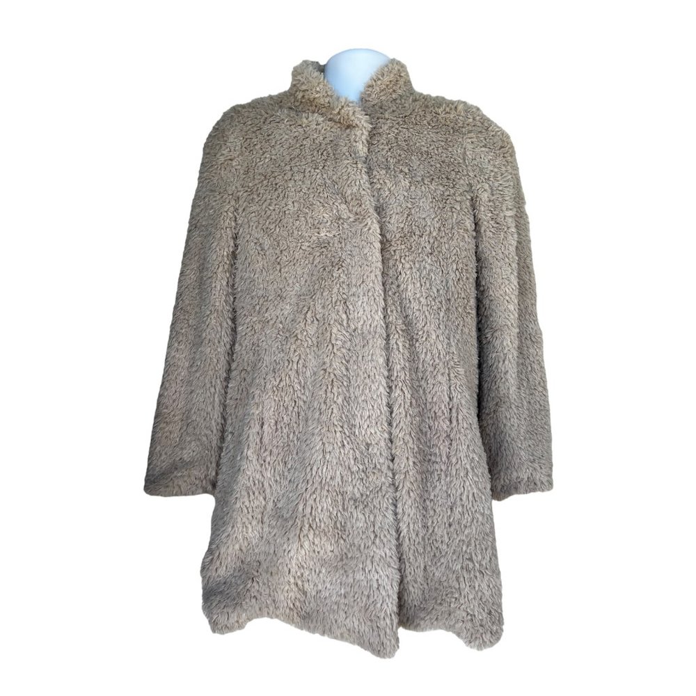 Kenneth Cole New York Women's Faux Fur Winter Coat Jacket Ivory Size Small
